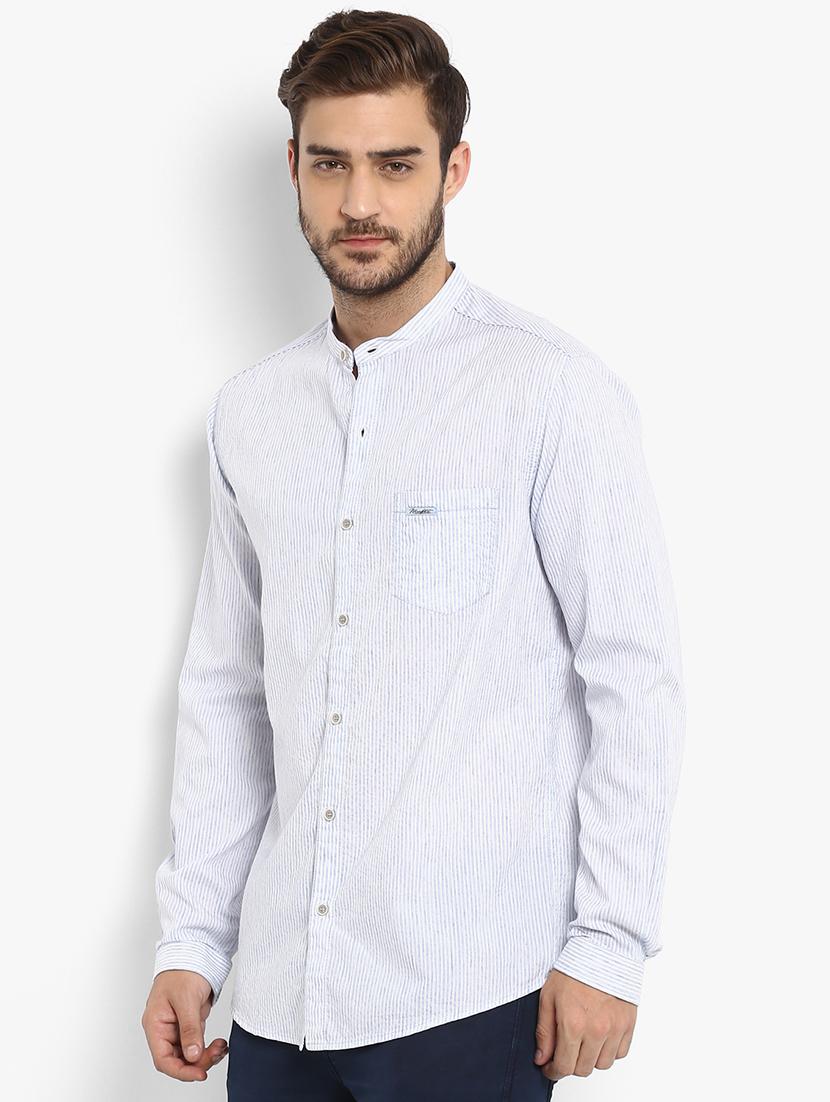blue striped casual shirt - 15968480 - Standard Image - 1