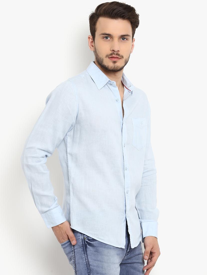 blue linen casual shirt - 15968521 -  Standard Image - 1