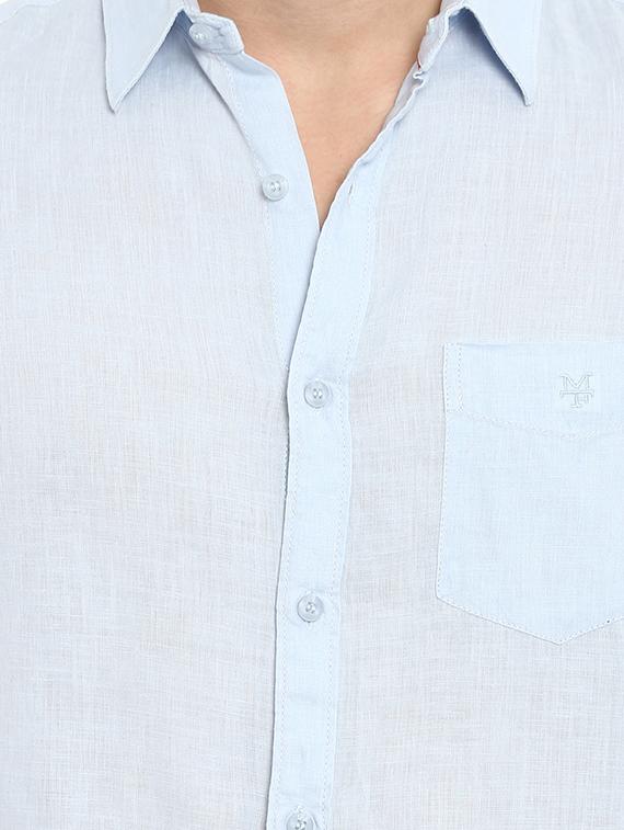 blue linen casual shirt - 15968521 - Standard Image - 4