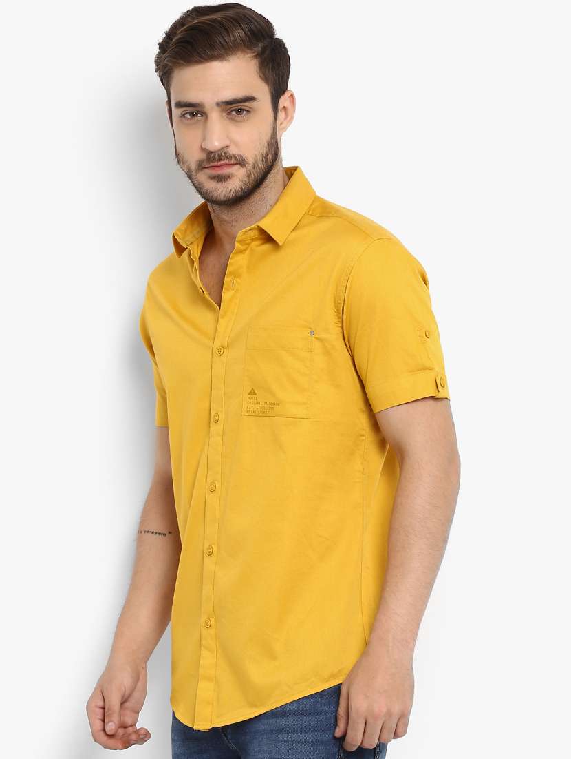 yellow solid casual shirt - 15968540 -  Standard Image - 1