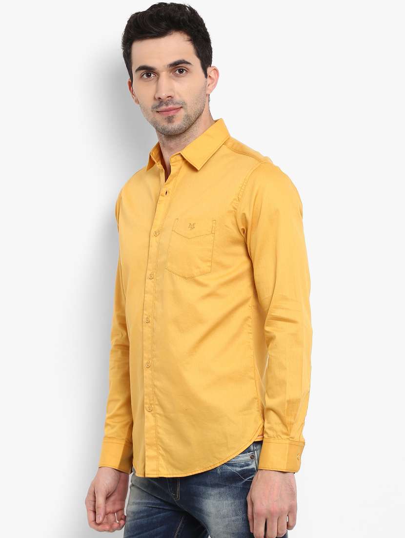 yellow solid casual shirt - 15968541 -  Standard Image - 1