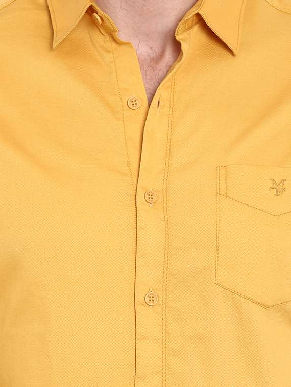 yellow solid casual shirt - 15968541 -  Standard Image - 4