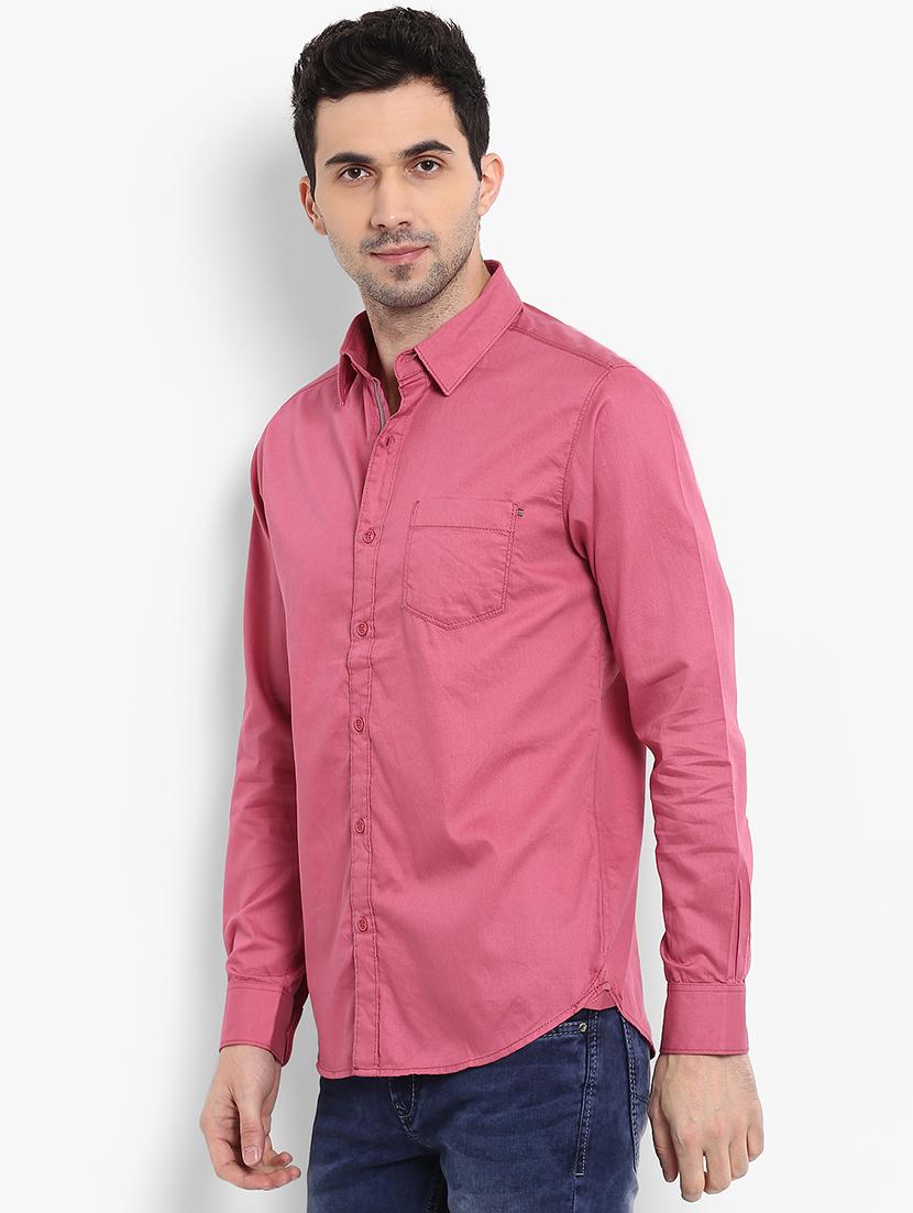 pink solid casual shirt - 15968543 -  Standard Image - 1