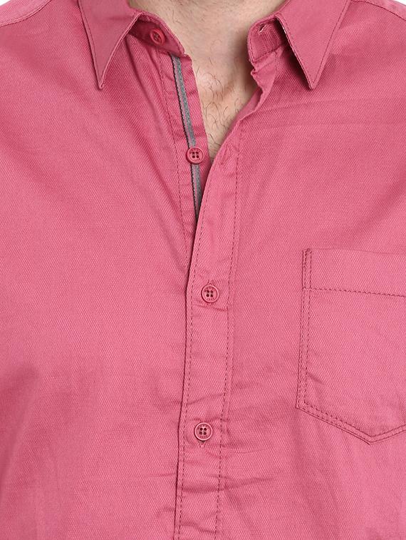 pink solid casual shirt - 15968543 - Standard Image - 4