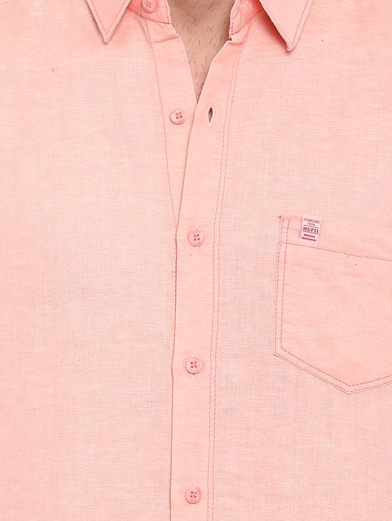 orange linen casual shirt - 15968551 - Standard Image - 4