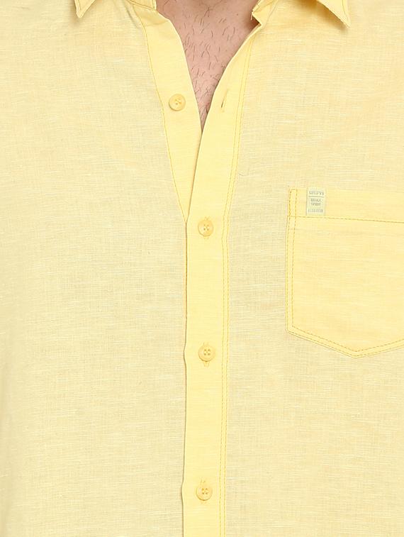 yellow linen casual shirt - 15968552 - Standard Image - 4