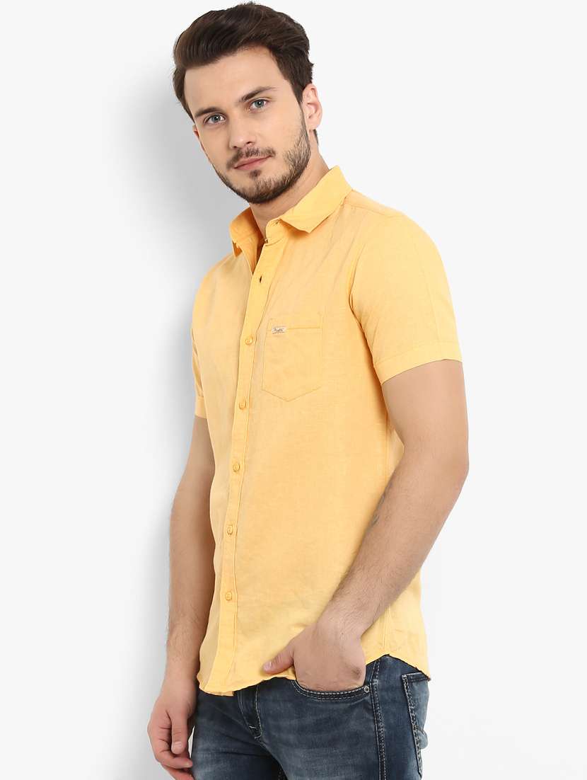 yellow linen casual shirt - 15968553 -  Standard Image - 1