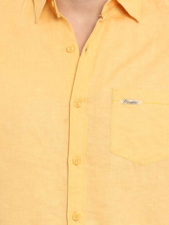 yellow linen casual shirt - 15968553 -  Standard Image - 4