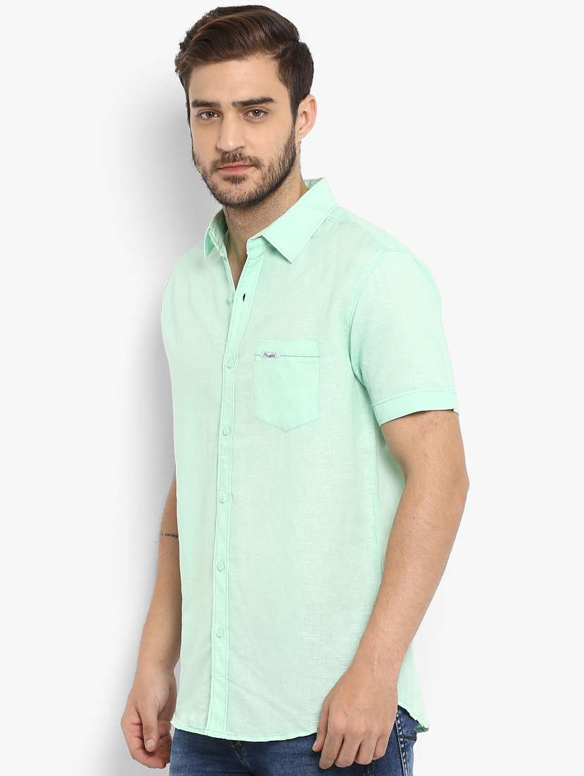 blue linen casual shirt - 15968554 -  Standard Image - 1