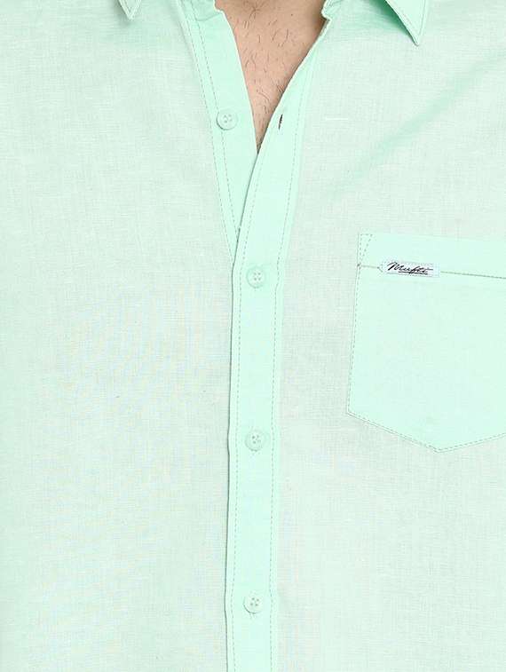 blue linen casual shirt - 15968554 -  Standard Image - 4