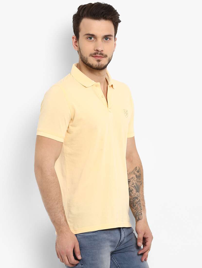 yellow solid polo t-shirt - 15968565 -  Standard Image - 1