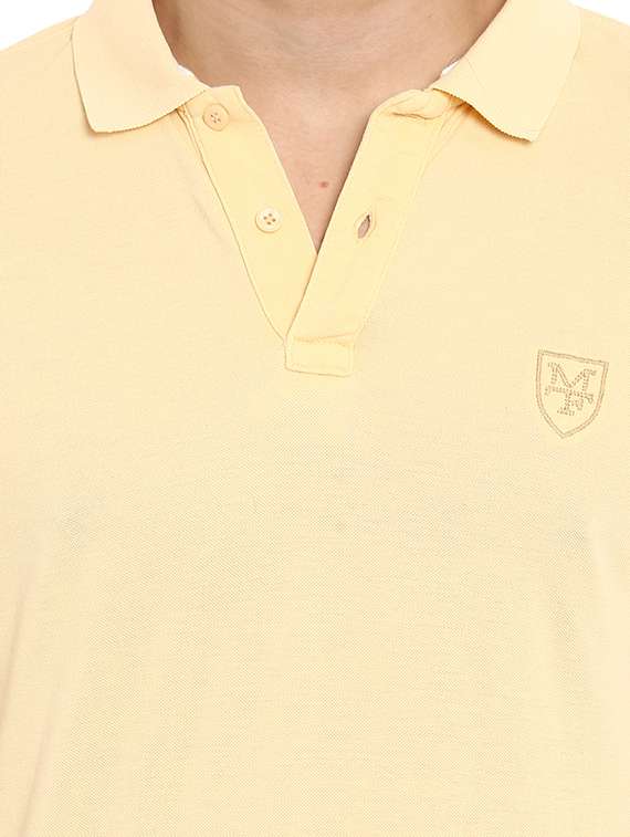 yellow solid polo t-shirt - 15968565 - Standard Image - 4