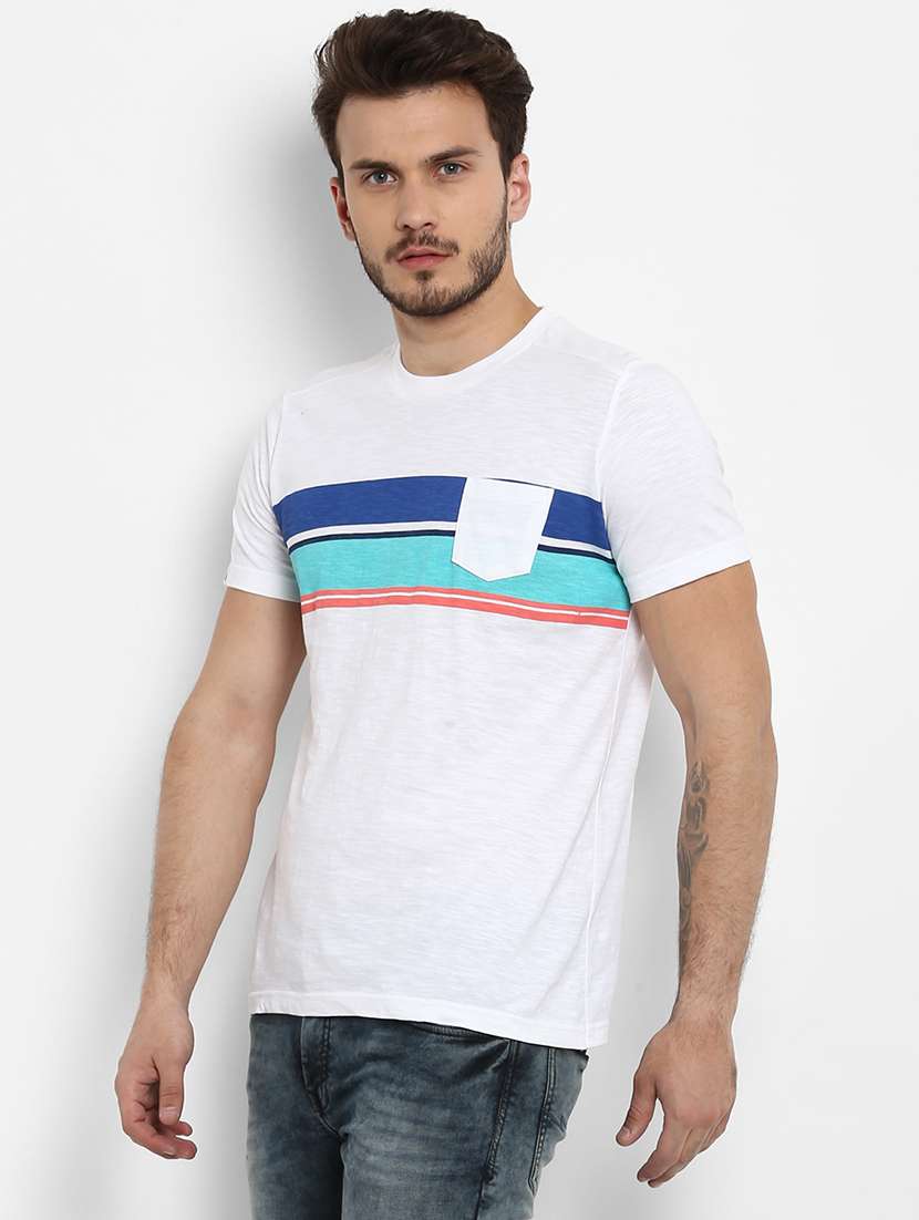 white striped pocket t-shirt - 15968572 -  Standard Image - 1
