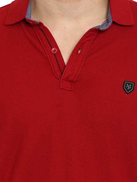 red solid polo t-shirt - 15968579 - Standard Image - 4