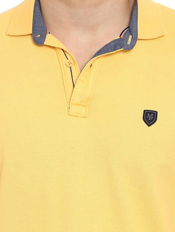 yellow solid polo t-shirt - 15968581 - Standard Image - 4