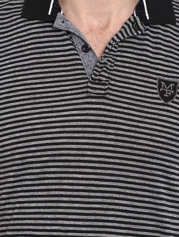 black striped polo t-shirt - 15968589 - Standard Image - 4