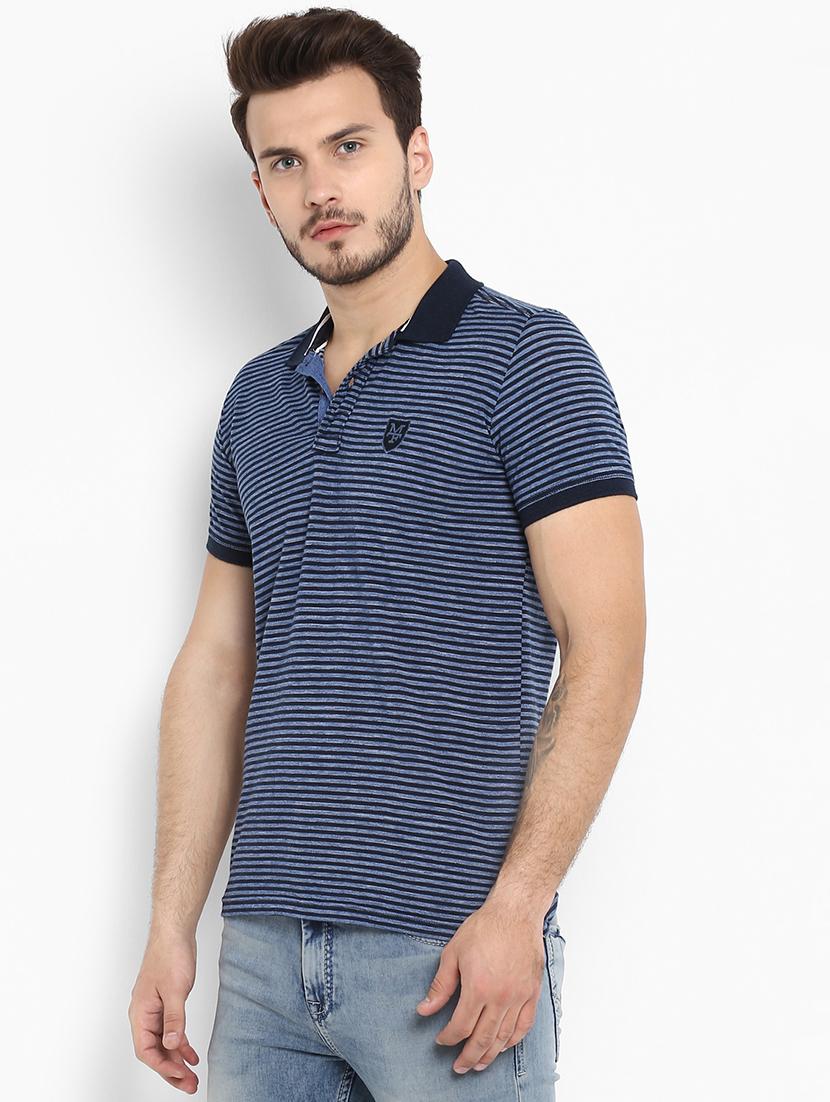 blue striped polo t-shirt - 15968590 - Standard Image - 1