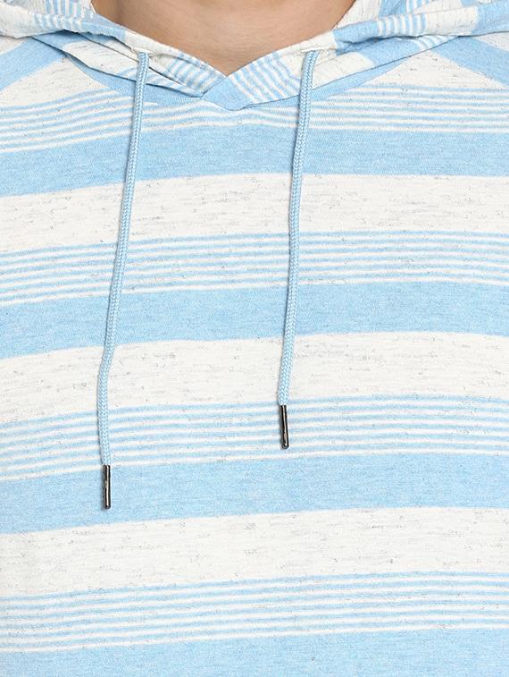 blue striped hooded t-shirt - 15968593 - Standard Image - 4
