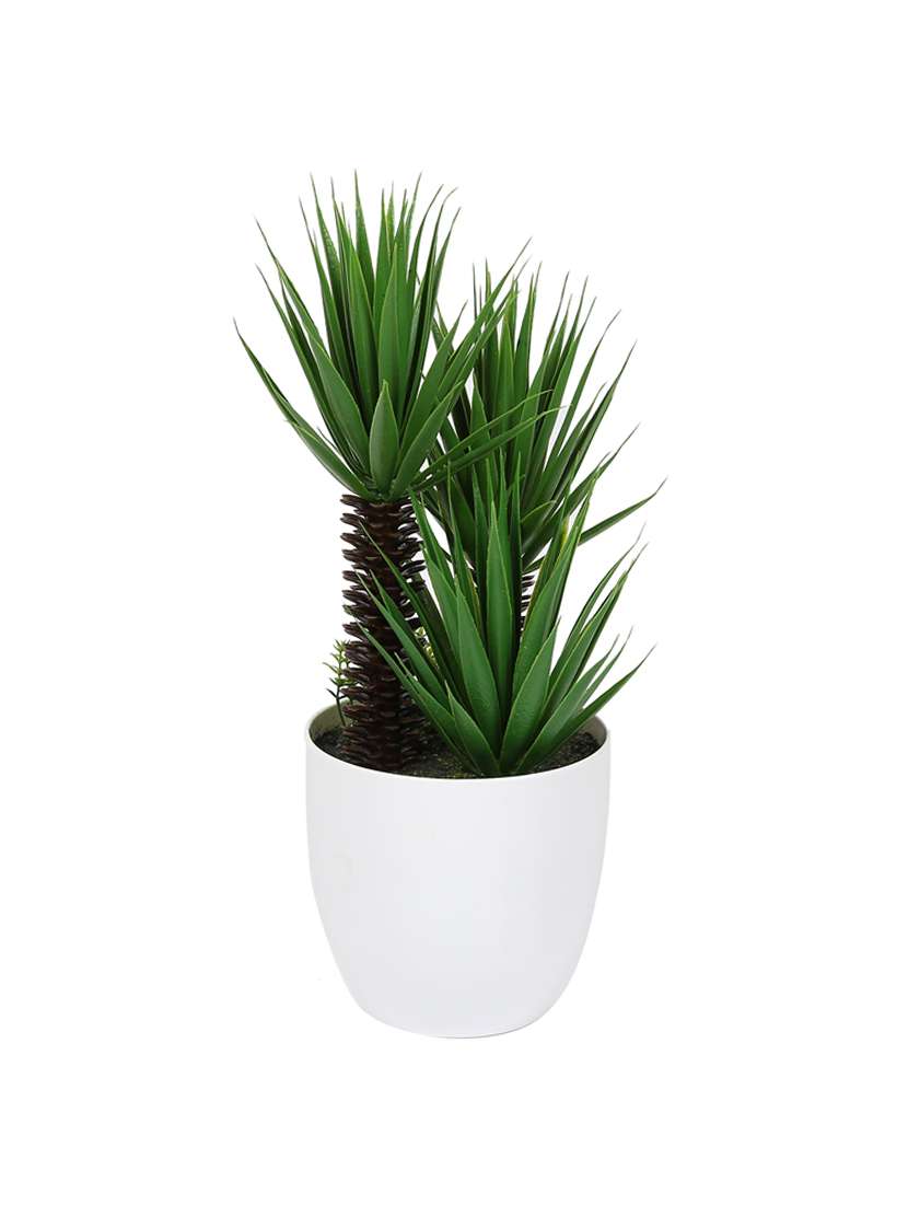 green plastic artificial plant with abs plastic pot by aapno rajasthan - 15970675 -  Standard Image - 1
