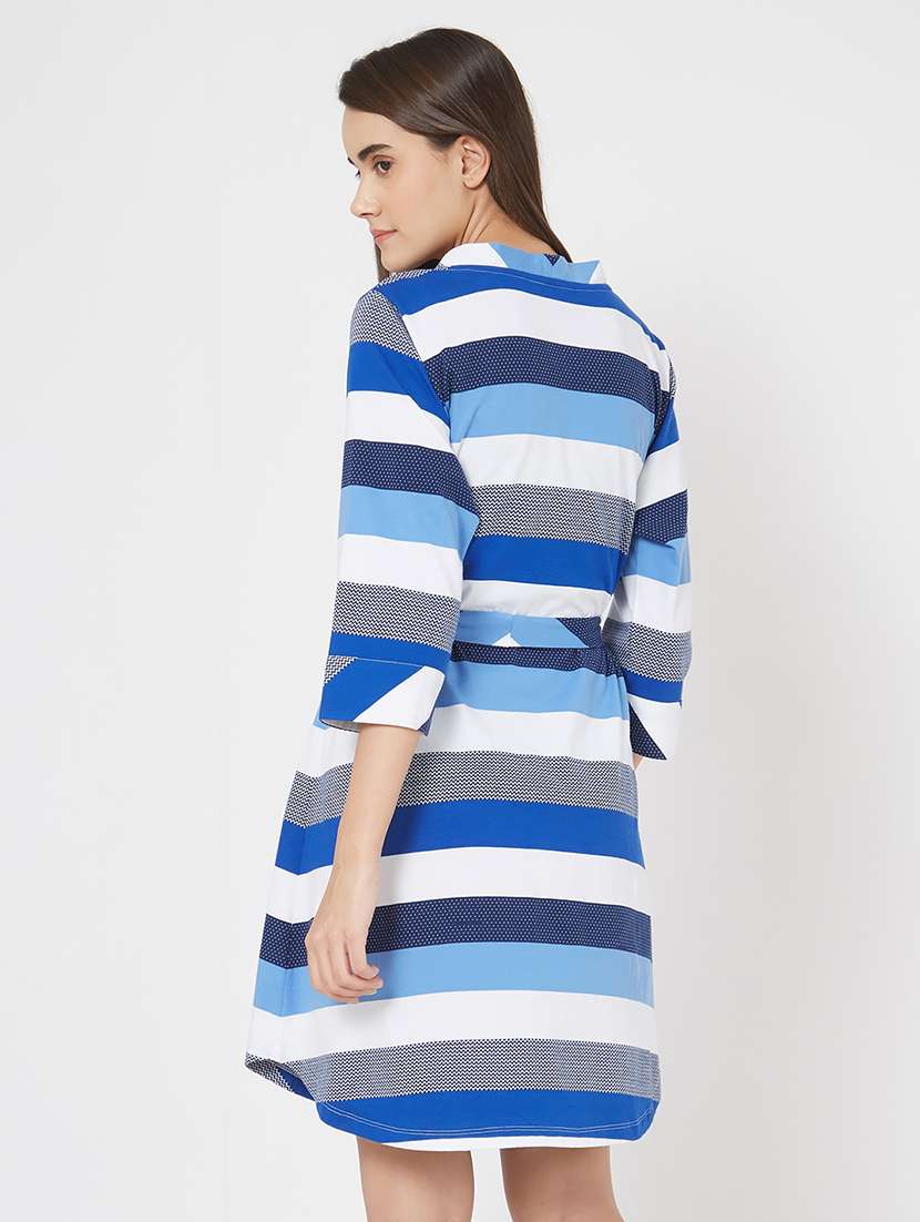 pocket patch striped sleepwear robe - 15971688 - Standard Image - 1