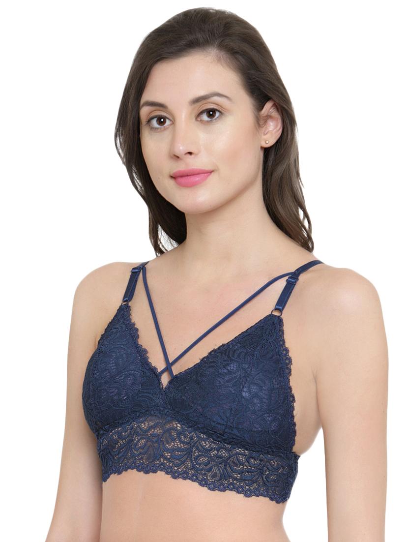 lacy criss cross detail bralette - 15971843 - Standard Image - 1