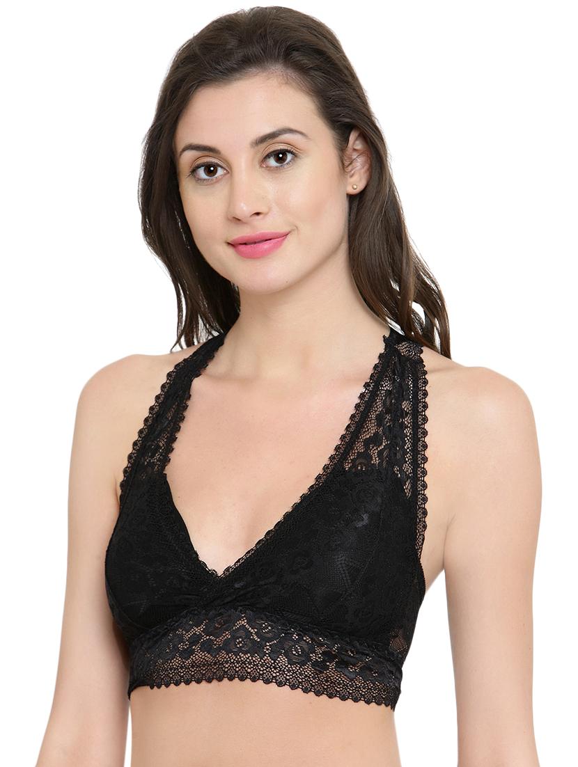 halter neck lacy bralette - 15971848 -  Standard Image - 1