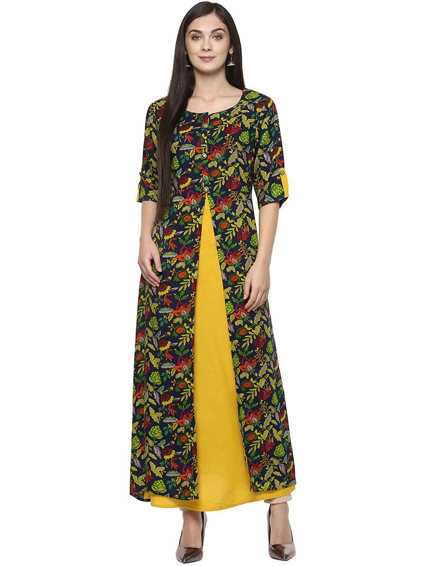 layered printed kurta