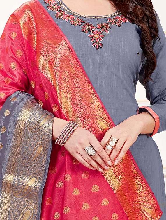 embroidered unstitched suit - 15979480 -  Standard Image - 1