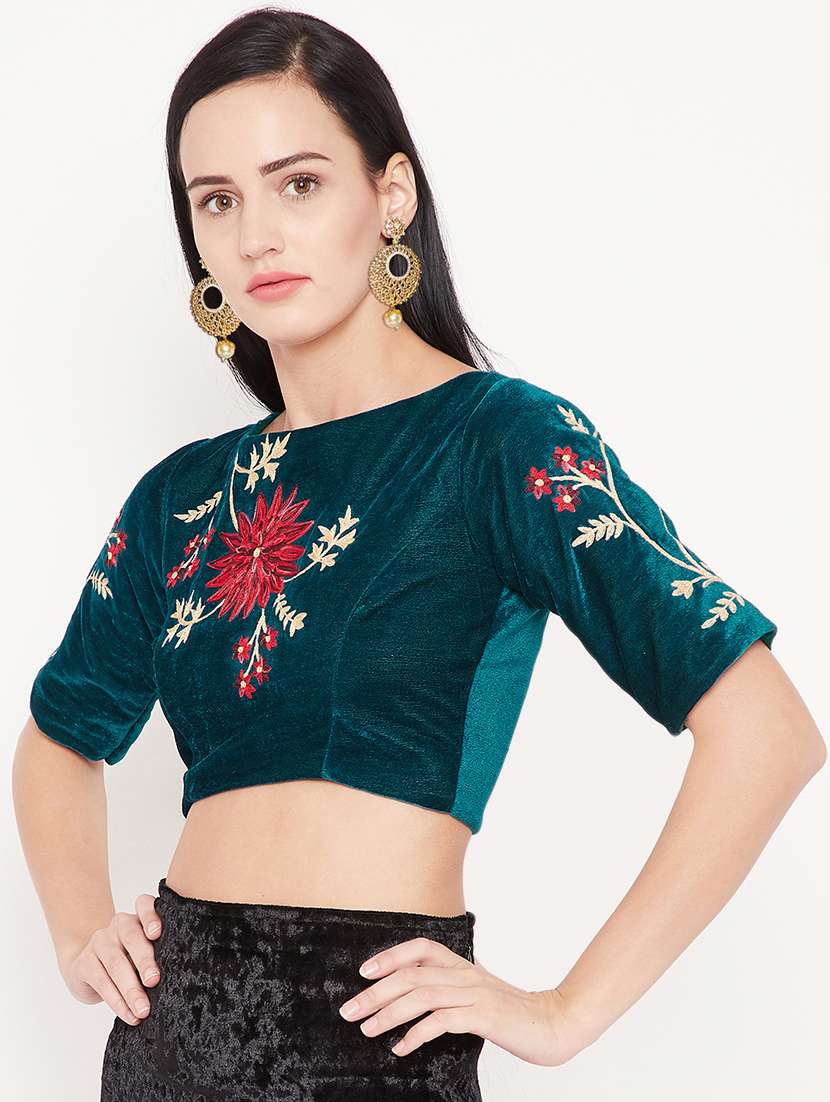 embroidered dupion blouse
