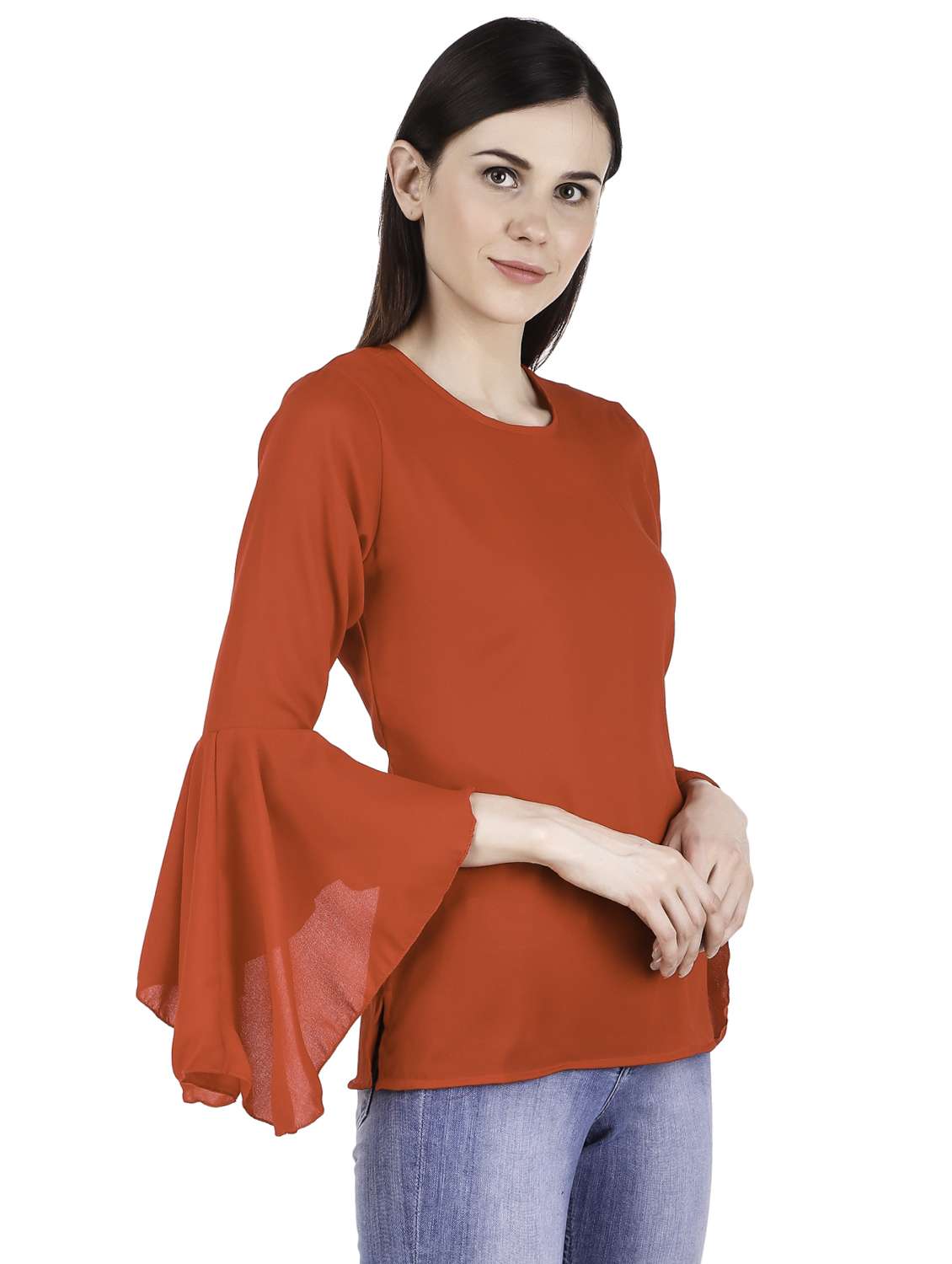 women's straight round neck top - 15984523 -  Standard Image - 1