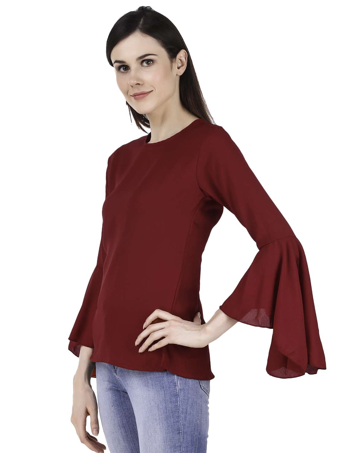 women's straight round neck top - 15984524 -  Standard Image - 1