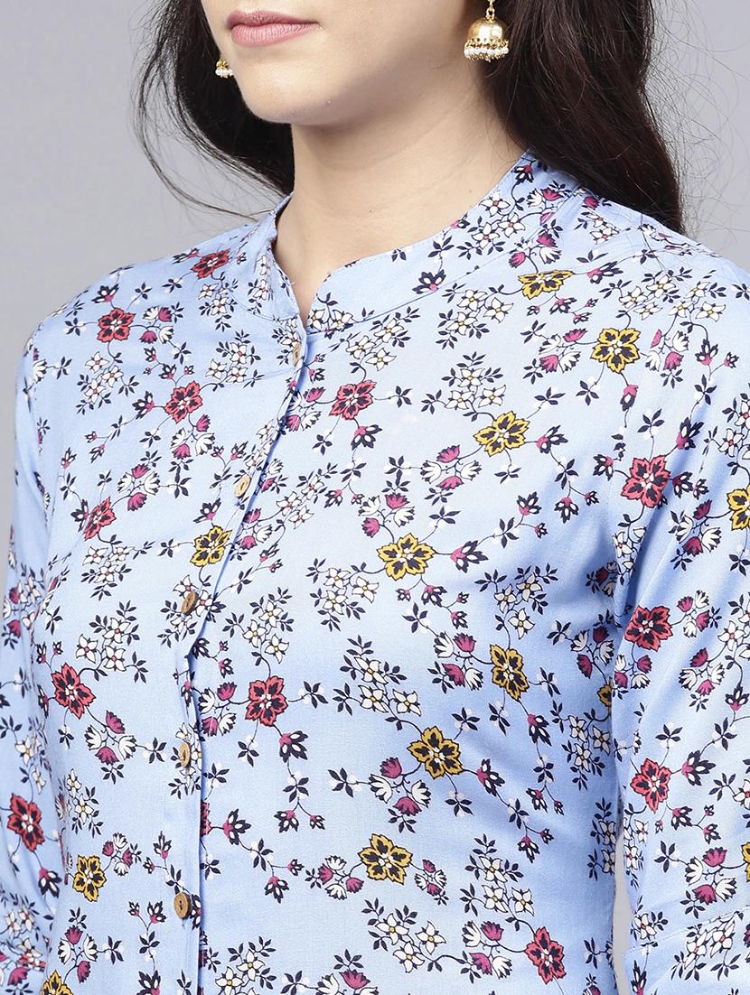 high low printed kurta - 15984587 - Standard Image - 4