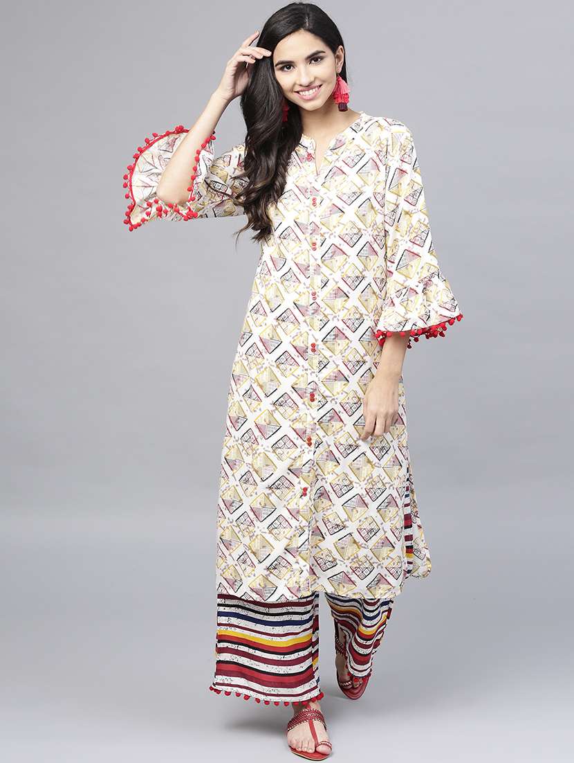 printed straight kurta