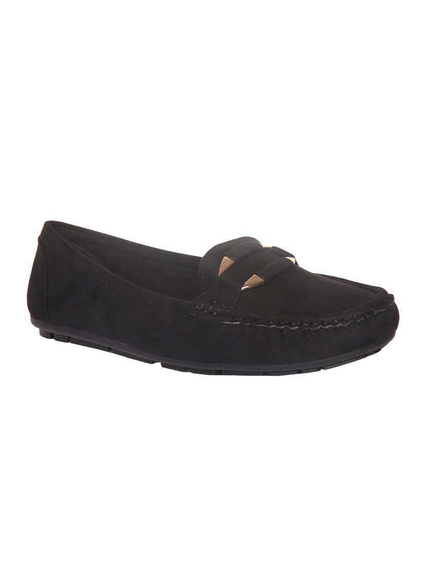 black suede slip on loafers