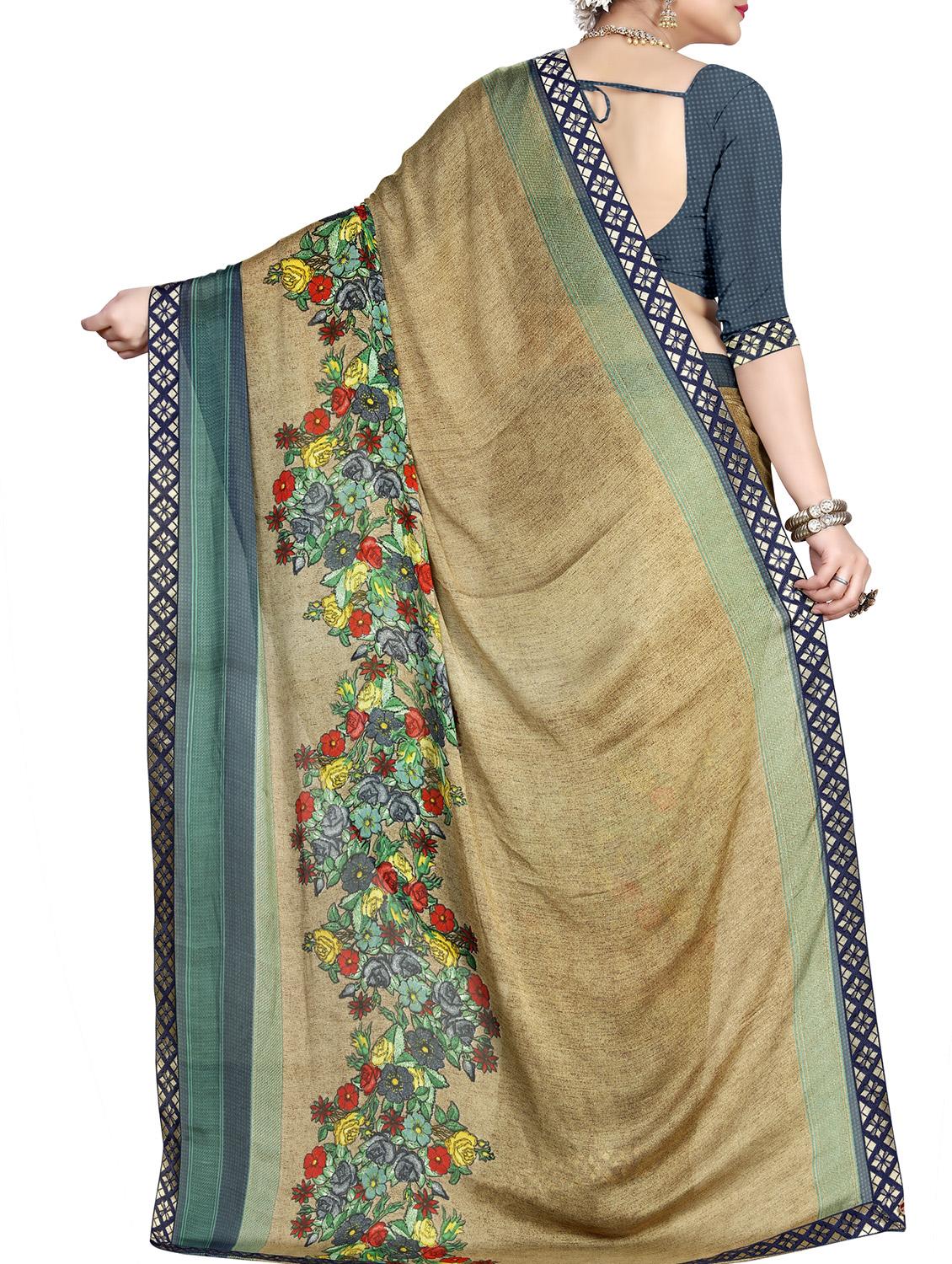 floral printed saree with blouse - 15988535 -  Standard Image - 1