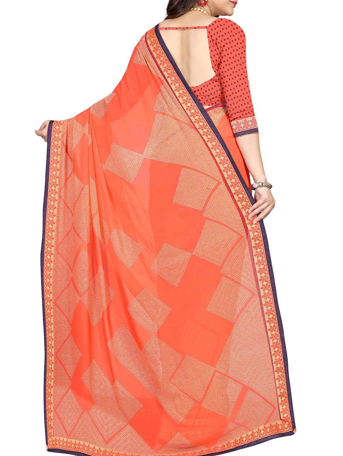 geometrical printed saree with blouse - 15988540 -  Standard Image - 1