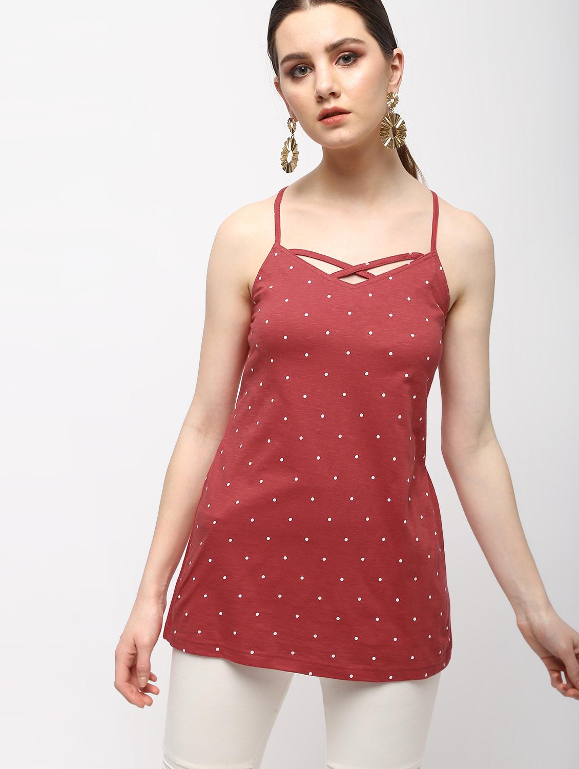 strappy back polka dots top - 15989952 - Standard Image - 1