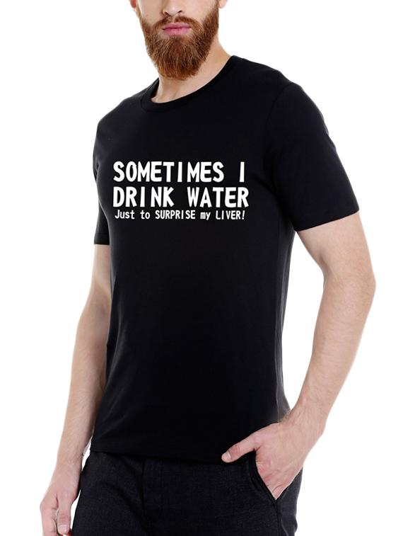 black typographic t-shirt - 15990045 - Standard Image - 1
