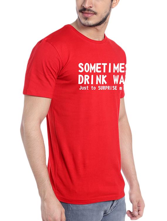 red typographic t-shirt - 15990048 - Standard Image - 1
