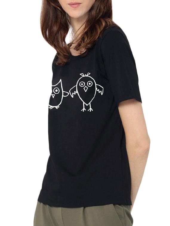 round neck graphic print tee - 15990119 - Standard Image - 1