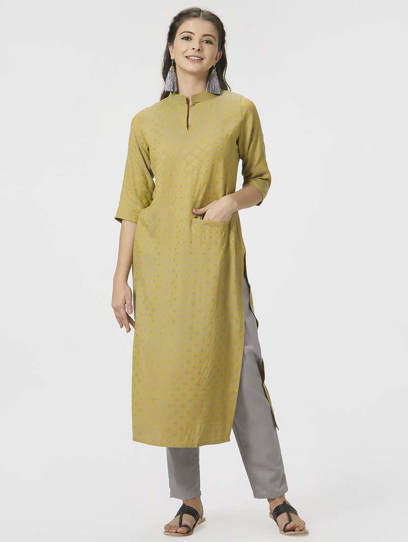 printed straight kurta