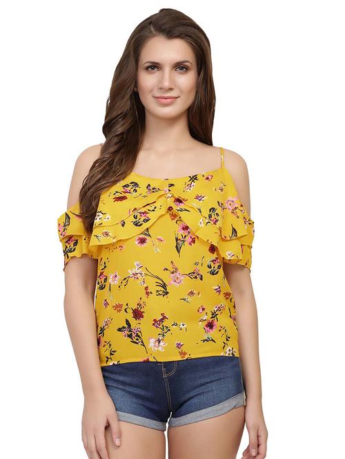 women's ruffle shoulder strap top - 15996467 - Standard Image - 0