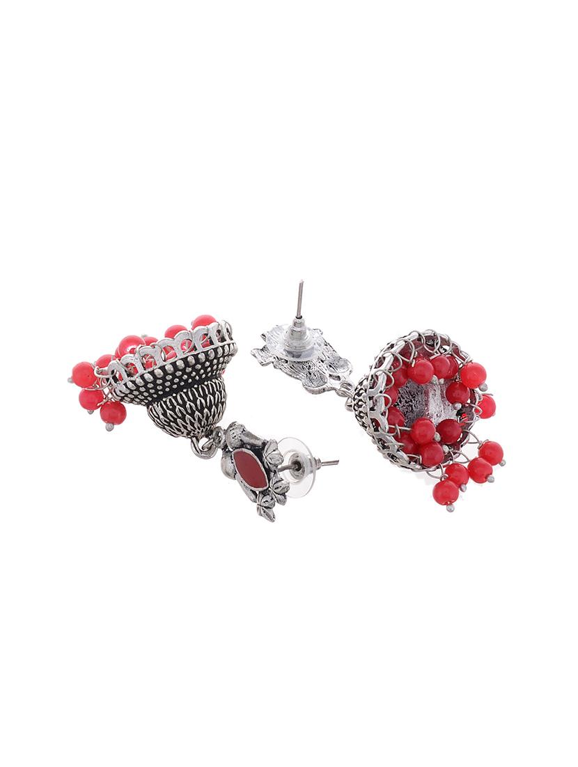 silver metal jhumka earring - 15996881 - Standard Image - 1