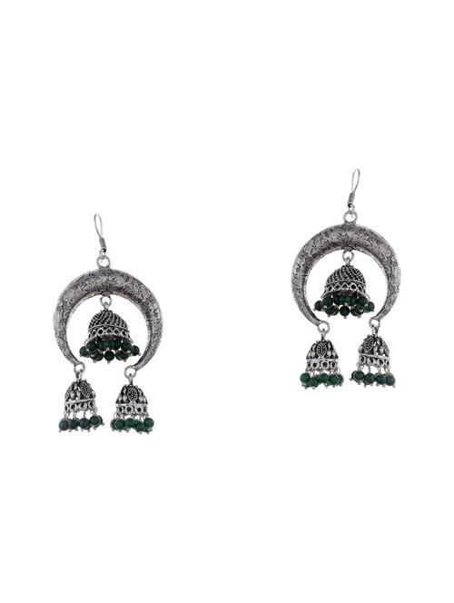 silver metal jhumka earring - 15996884 -  Standard Image - 0