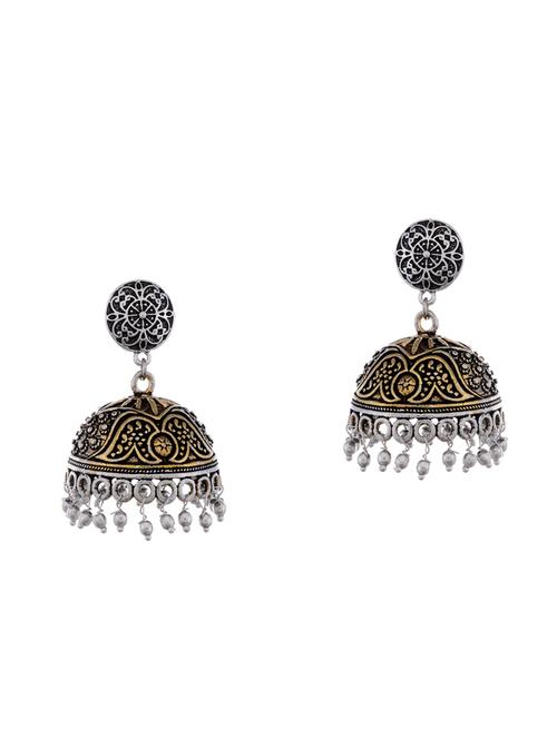 silver metal jhumka earring - 15996887 - Standard Image - 0
