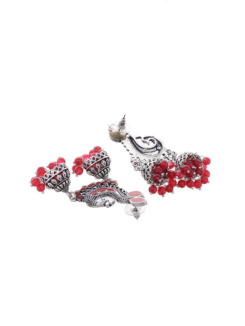 silver metal jhumka earring - 15996892 - Standard Image - 1
