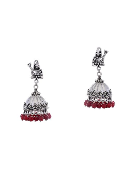 silver metal jhumka earring - 15996893 - Standard Image - 0