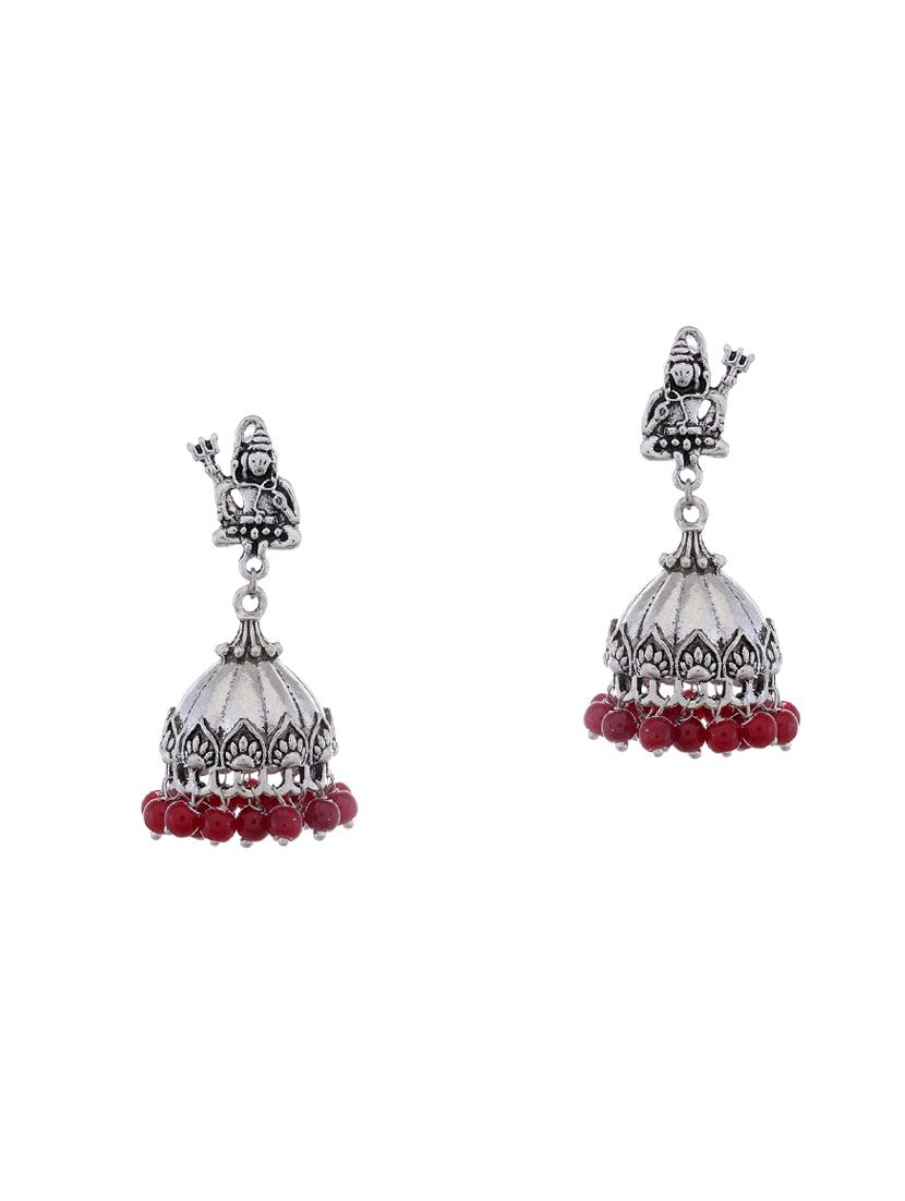 silver metal jhumka earring - 15996893 - Zoom Image - 0
