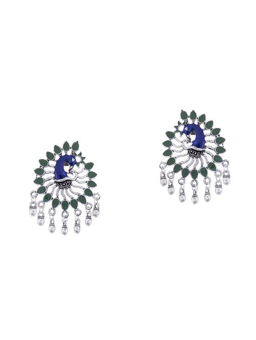 silver metal jhumka earring - 15997094 - Standard Image - 0