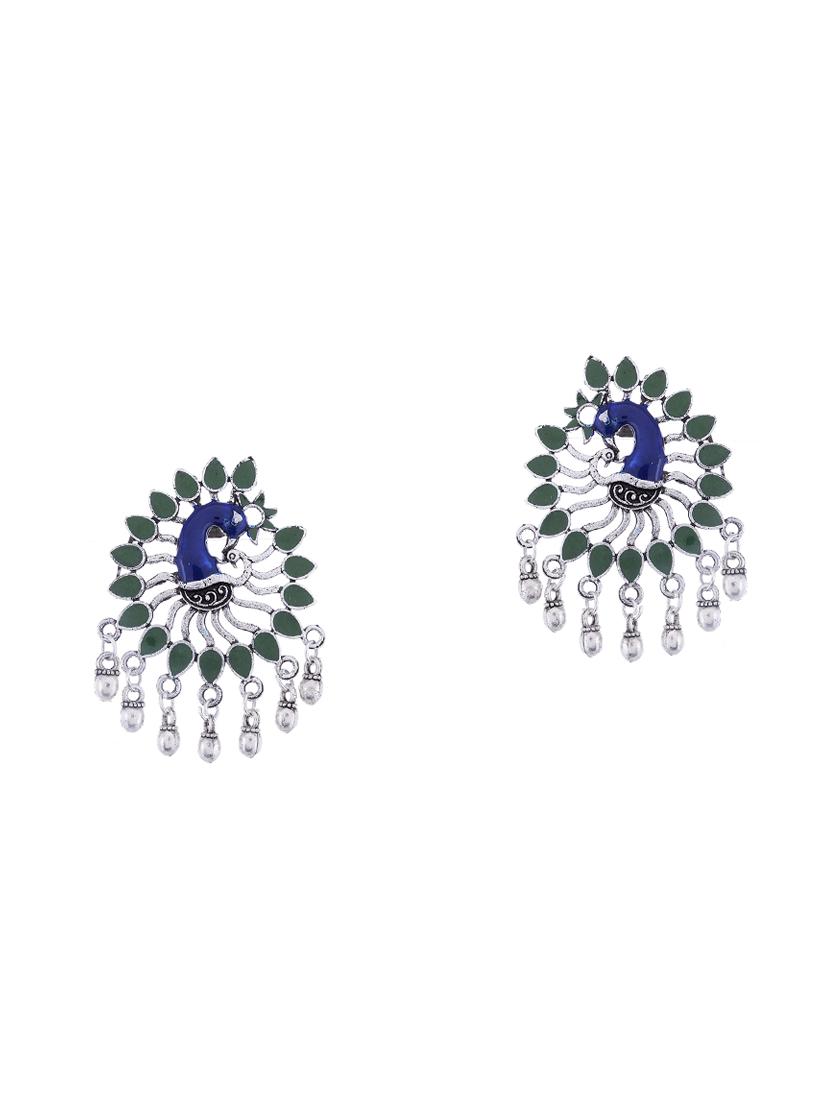 silver metal jhumka earring - 15997094 - Zoom Image - 0